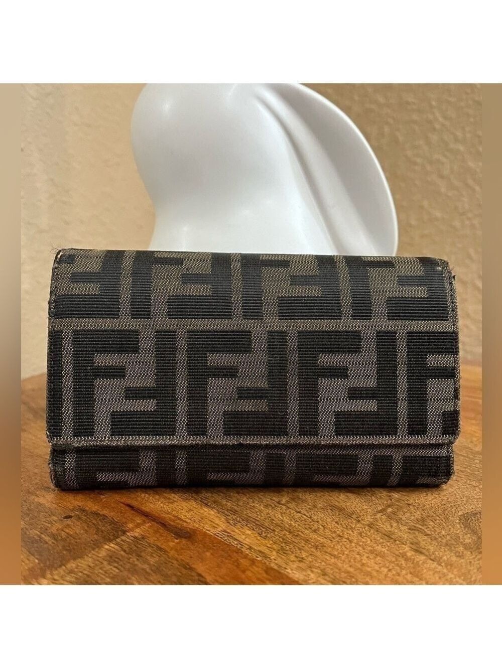 FENDI ZUCCA TRIFOLD WALLET